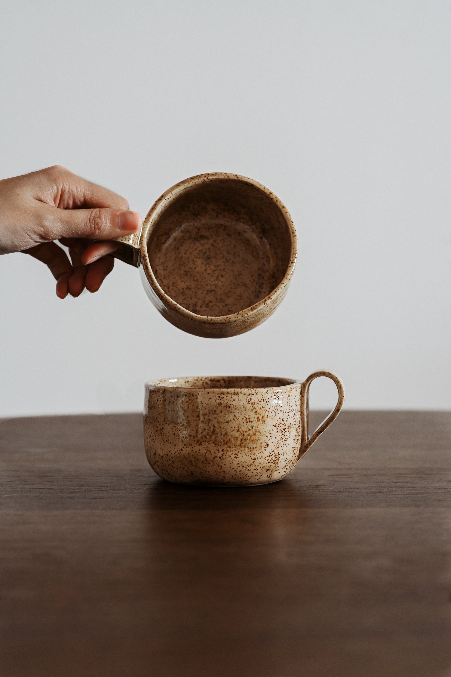 large brown mug for matcha and coffee