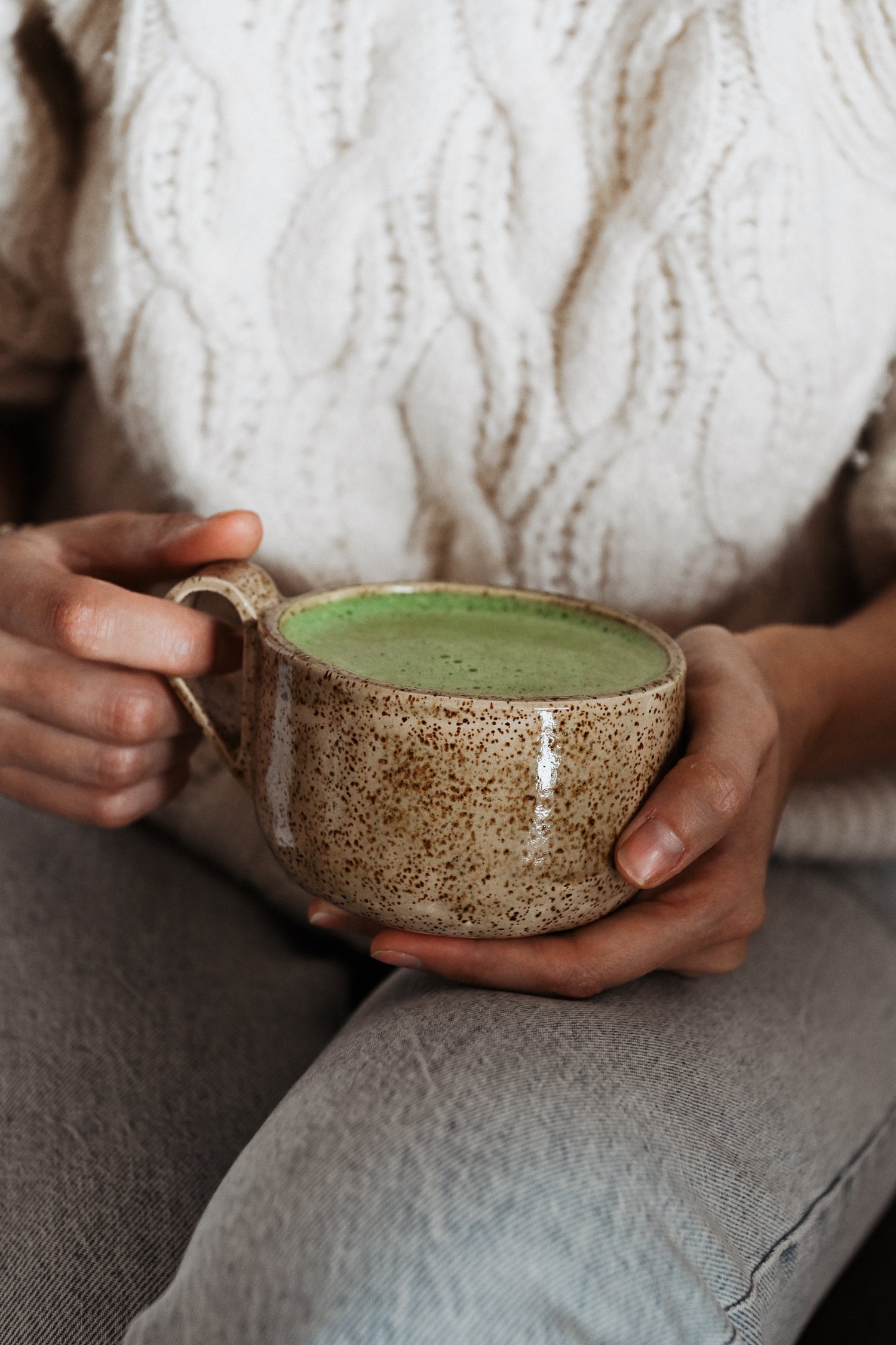 large brown mug for matcha and coffee