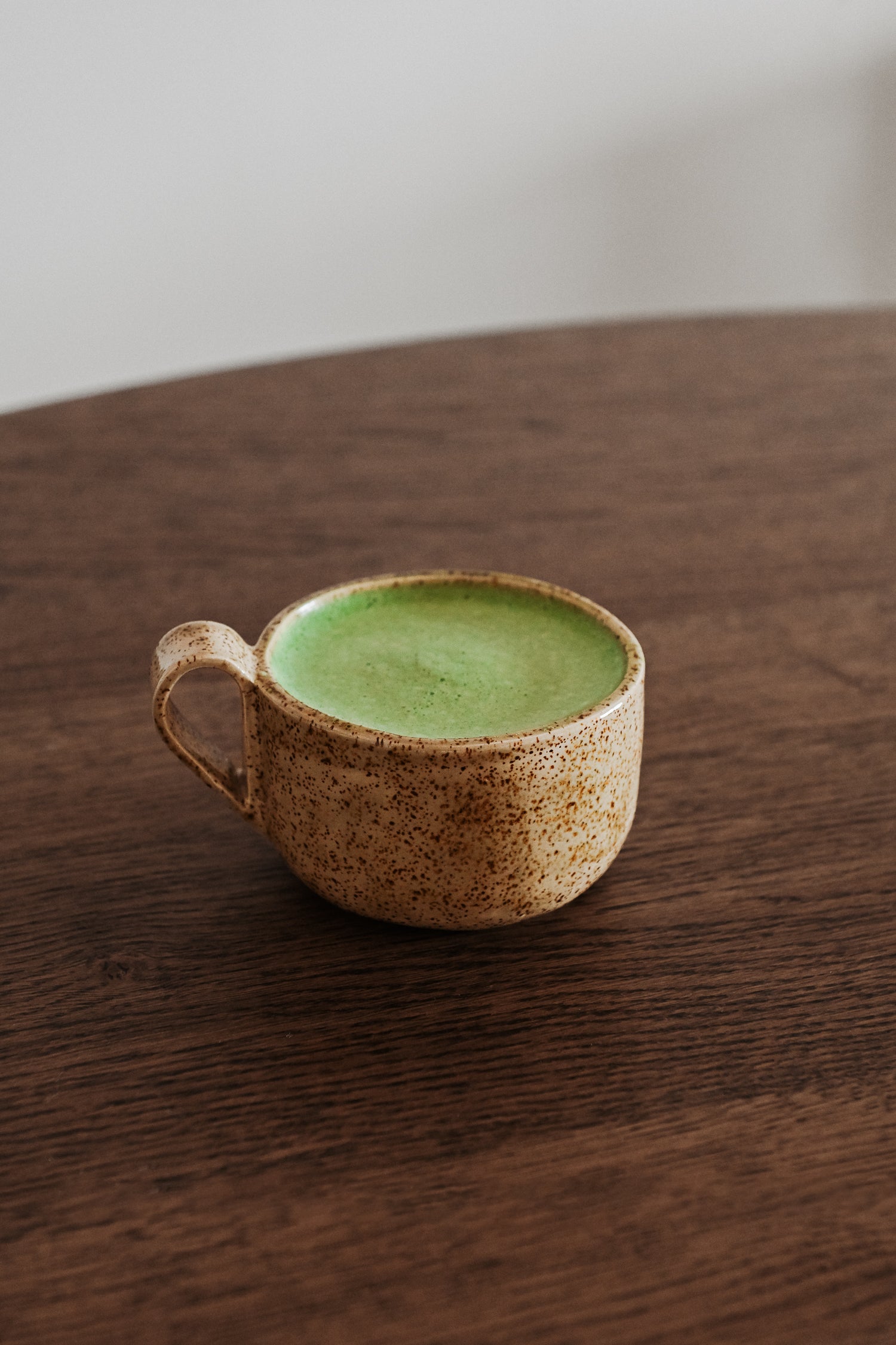 large brown mug for matcha and coffee