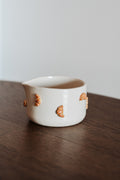 Handmade ceramic matcha chawan bowl with croissant, ÜM Studio