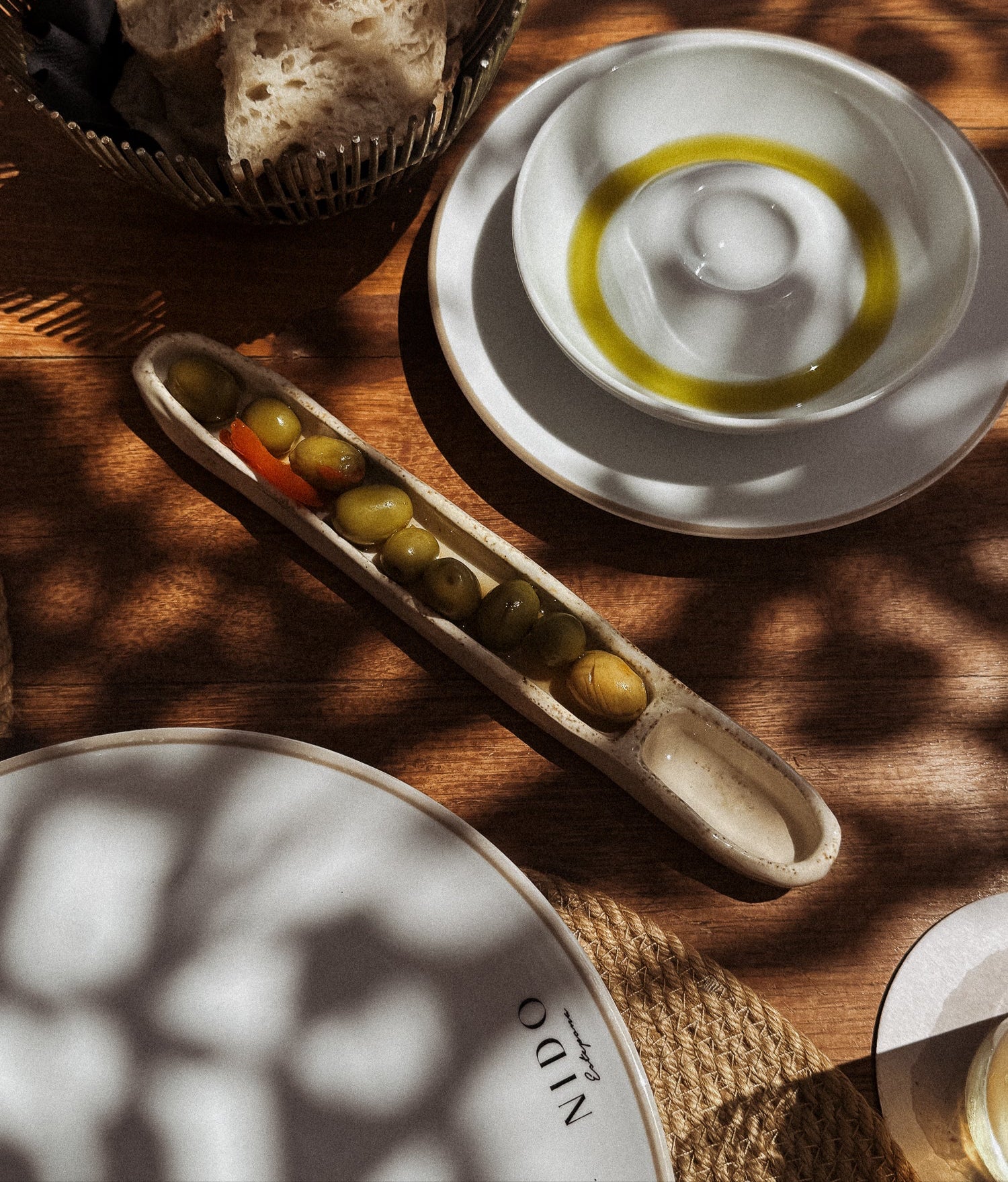 olive platter , long olive plate